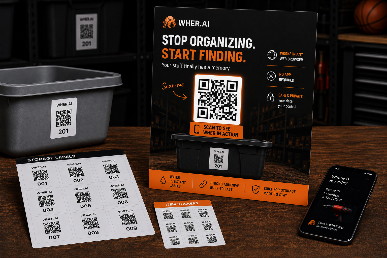 Packaged WHER labels ready for use